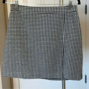 Hollister Black and White Checkered Midi Skirt